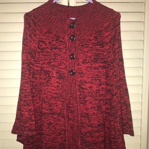 Kim Rogers stylish red poncho